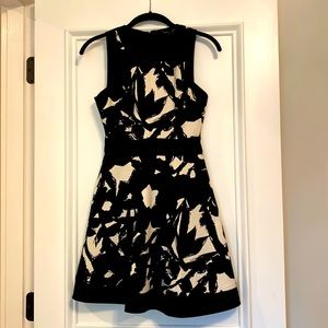 Banana Republic A Line Black and Cream Dress